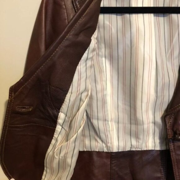 Bebe Leather Brown Jacket size Medium - Picture 3 of 5